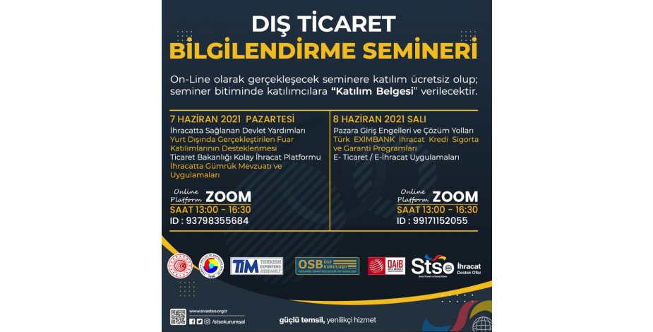 Ticaret Bakanlığı Online Dış Ticaret Bilgilendirme Semineri
