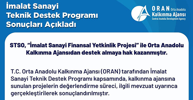 İmalat Sanayi Teknik Destek Programı Sonuçları Açıkladı