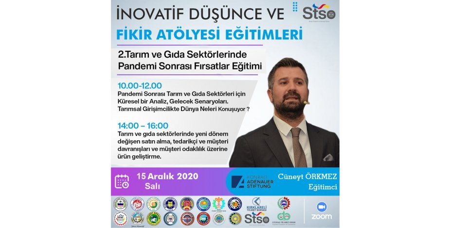 Inovatif Düşünce ve Fikir Atölyesi Eğitimleri - Tarım ve Gıda Sektörlerinde Pandemi Sonrası Fırsatlar Eğitimi
