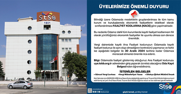 ÜYELERİMİZE ÖNEMLİ DUYURU